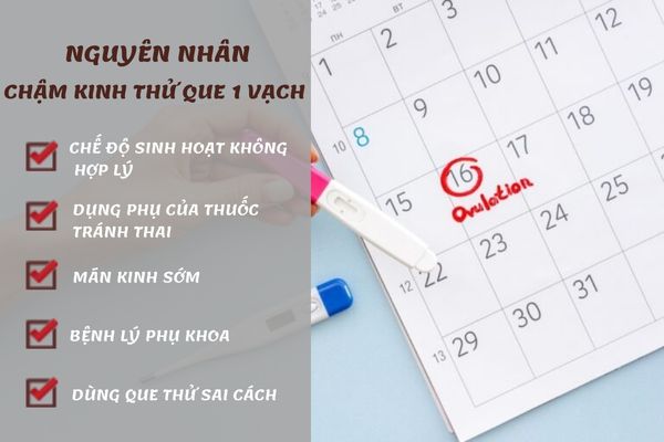 Chậm kinh thử que 1 vạch do nhiều nguyên nhân khác nhau gây nên