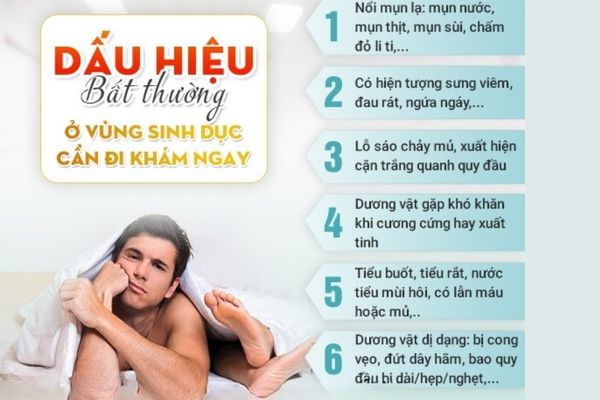 Dấu hiệu nhận biết một số bệnh lý nam khoa thường gặp